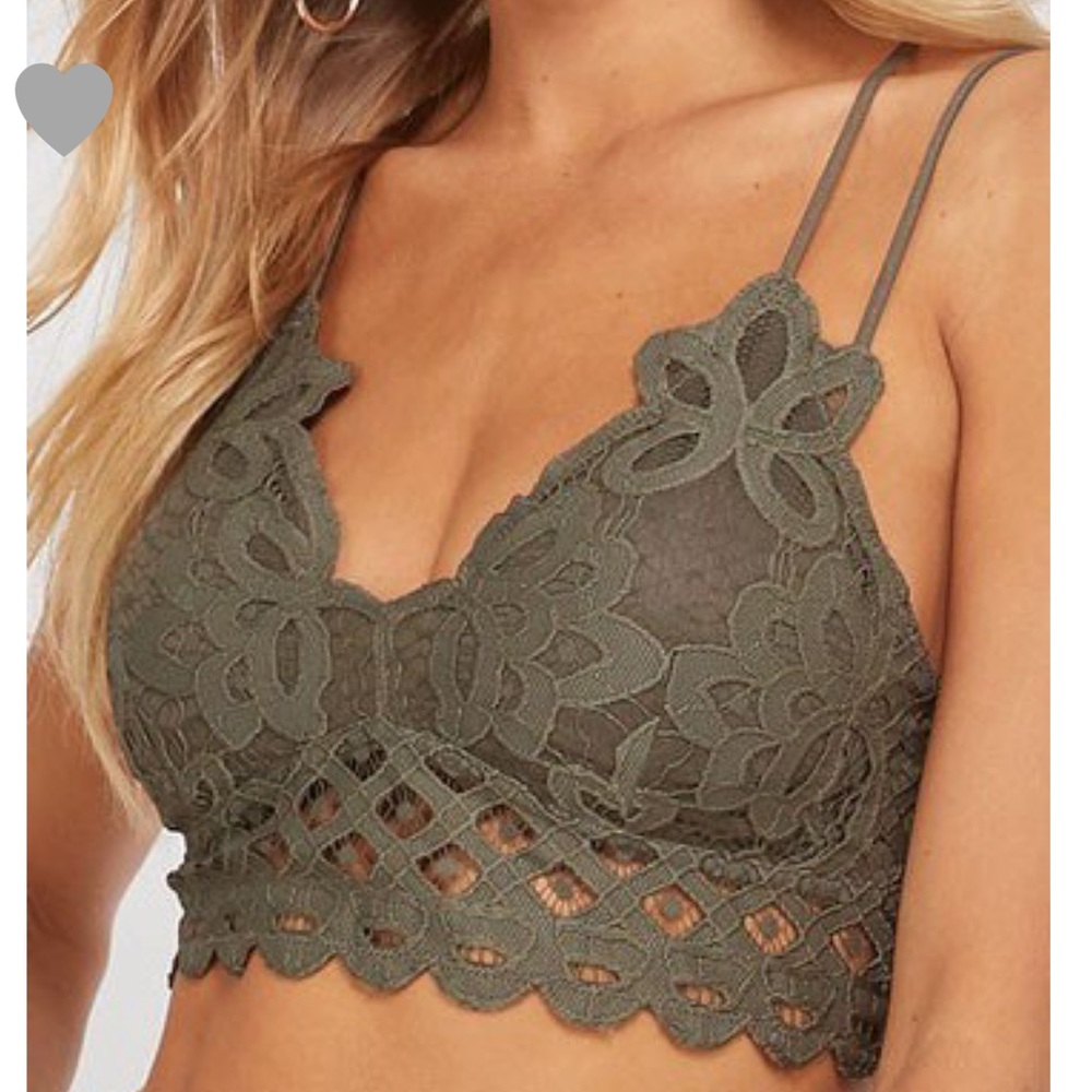 Peach Double Strap Lace Bralette - Picture 2 of 4